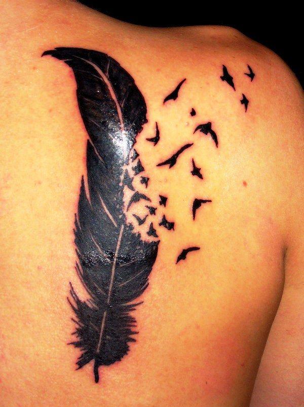 Tatouage Plume Et Oiseau