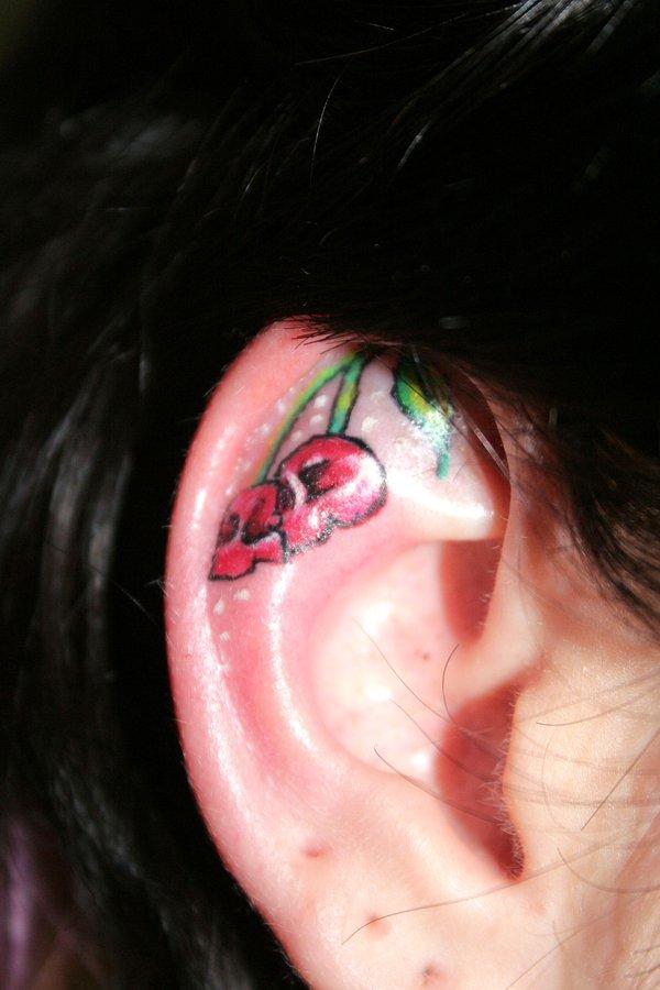 Cherry Ear Tattoo