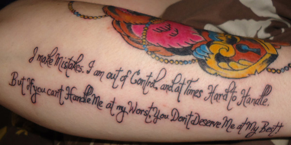 Tatouage de citation de Monroe préféré