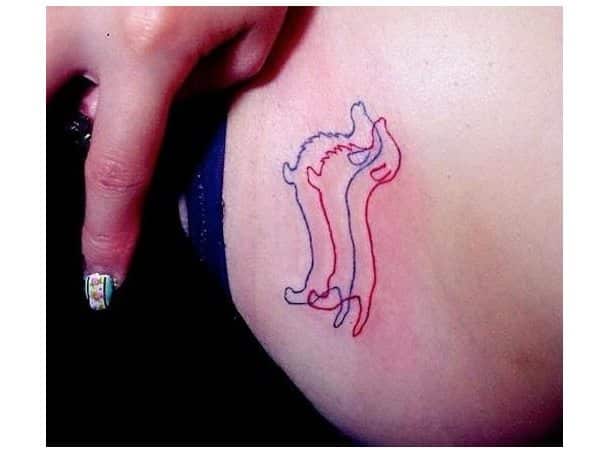 Dachshund 3-D Outline Tattoo