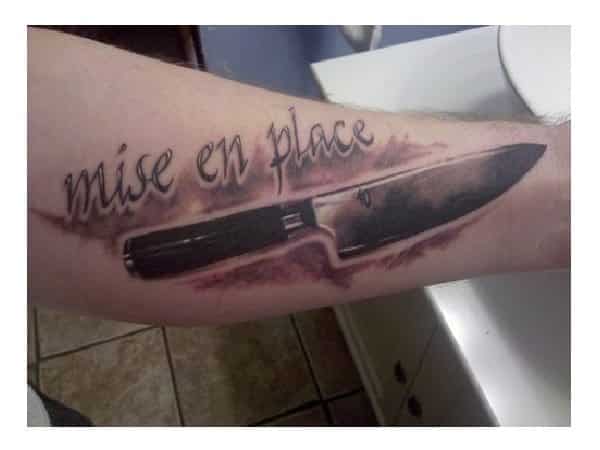 Mise En Place Butcher Knife Arm Tattoo
