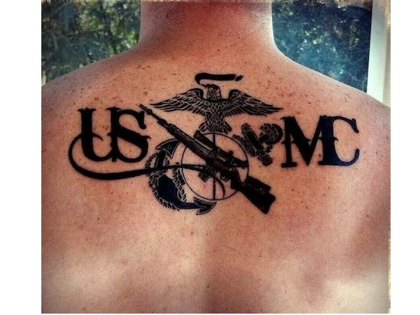 Black Ink Marine Corp קעקוע נשר עם אקדח