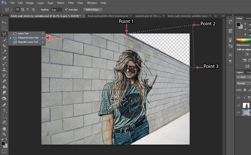 14 Tutoriel de graffiti sur le mur de briques étape par étape dans Photoshop