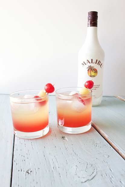 Malibu Sunset Summertime Drink