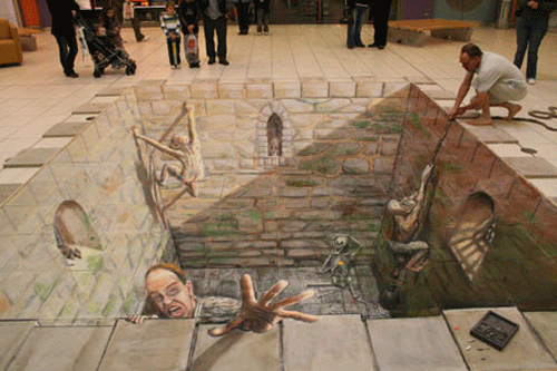 15 superbes œuvres à la craie de Julian Beever et Kurt Wenner