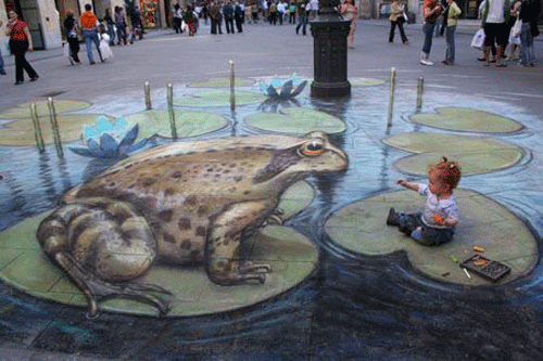 15 superbes œuvres à la craie de Julian Beever et Kurt Wenner