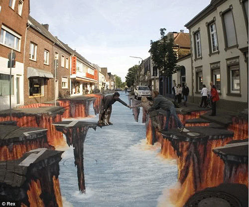 15 superbes œuvres à la craie de Julian Beever et Kurt Wenner