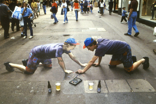 15 superbes œuvres à la craie de Julian Beever et Kurt Wenner