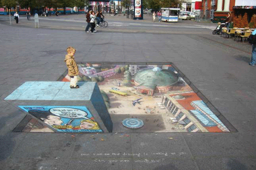 15 superbes œuvres à la craie de Julian Beever et Kurt Wenner