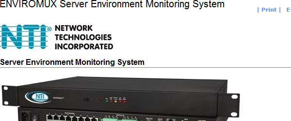 Système de surveillance de l'environnement du serveur ENVIROMUX