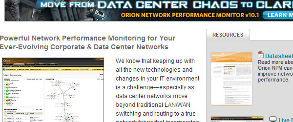 Moniteur de performances réseau (NPM) Solarwinds Orion