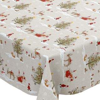 Χριστουγεννιάτικο Woodland Oilcloth Wipe Clean τραπεζομάντιλο