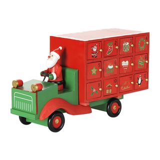 Ξύλινο ημερολόγιο Advent Santa φορτηγό