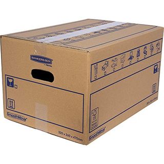Boîtes en carton robustes à double paroi SmoothMove avec poignées, paquet de 10