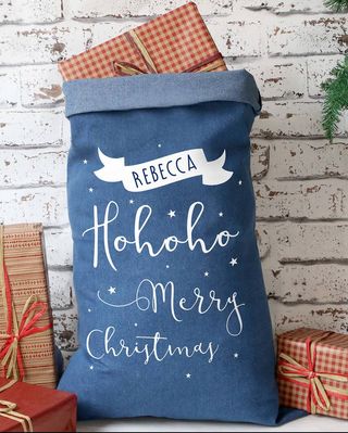 Sac de Noël personnalisé en jean