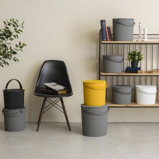 Seau de Rangement avec Couvercle Omnioutil - Gris - Grand