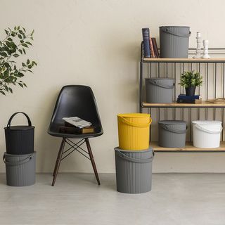 Omnioutil Storage Bucket with Lid - Grey - Large