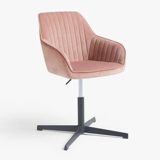 Chaise de Bureau Brooks en Velours, Rose