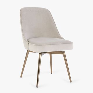 Καρέκλα γραφείου Mid-Century Velvet Swivel, Dove Grey