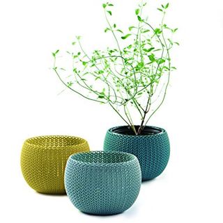 Pots de plantes de jardin intérieur/extérieur Knit Cozies, lot de 3