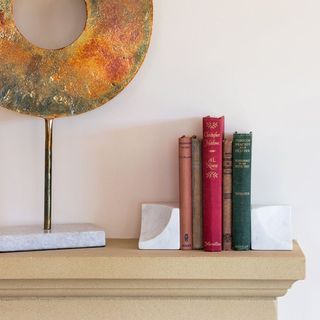 Serre-Livres En Marbre Sculpté - Lot de 2 - Blanc