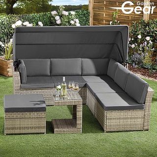 Garden Gear California en rotin avec auvent