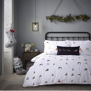 Ensemble de housse de couette en coton brossé de Noël