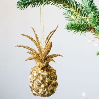 Décoration Ananas Paillettes Dorées