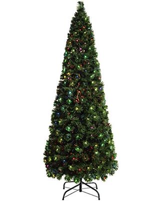 Arbre de Noël illuminé WeRChristmas avec 290 lumières à fibre optique, multicolore, 7 pieds/2,1 m