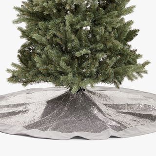 Jupe arbre à sequins de fête, argent