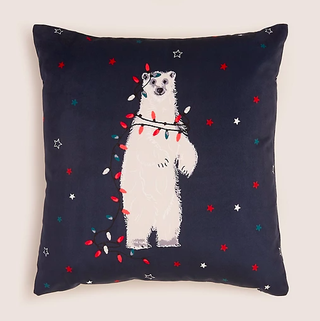 Petit coussin de Noël ours polaire en velours