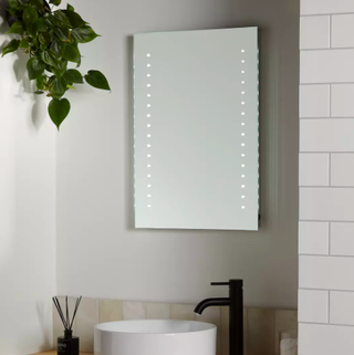 Miroir de salle de bain illuminé mural Pixel