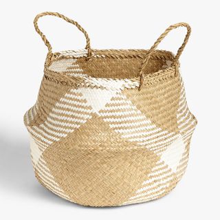 John Lewis & amp; Συνεργάτες Λευκό μοτίβο Seagrass Basket