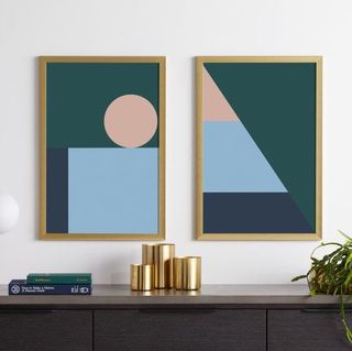 Ensemble de 2 tirages géométriques Sadie, 40 x 60 cm