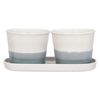 Croft Collection Σετ 2 Stoneware Herb Pots and Tray