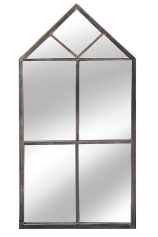 Metal Renaissance Peaked Glass Garden Mirror