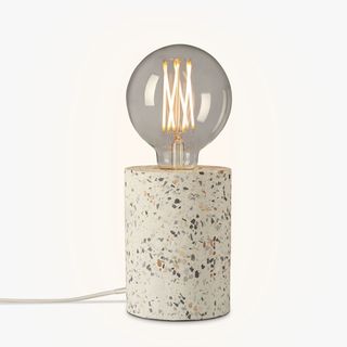 Lampe de table porte-ampoule Terrazzo, blanc