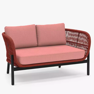 Καναπές με καρέκλα 2 θέσεων για καλάθι, τερακότα