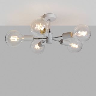 Μιλάμε Semi Flush Ceiling Light, Grey/Chrome