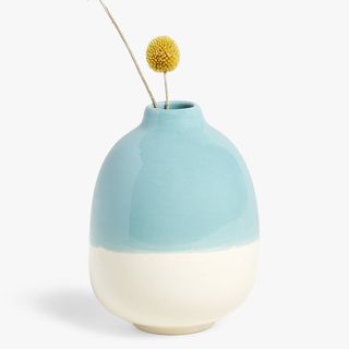 Country Bud Vase, H11cm, Μπλε/Λευκό
