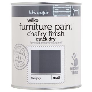 Wilko Quick Dry Chalky Furniture Paint (Slate Grey)