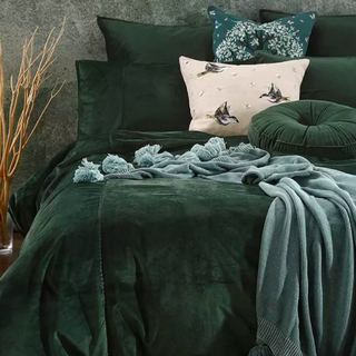 MM Linen Velvet Double Duvet Cover Set, Forest