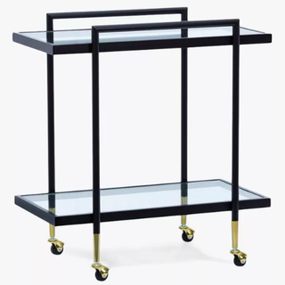 Cole Glass Bar Cart, Μαύρο