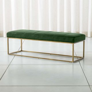 Κανάλι Dark Green Velvet Bench