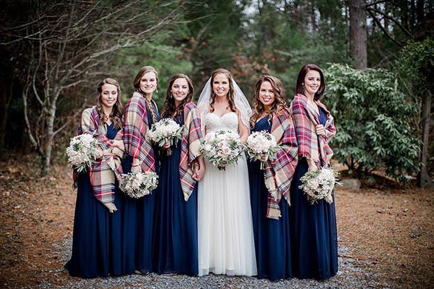 Winter Bridesmaids Flannel Cover Ups