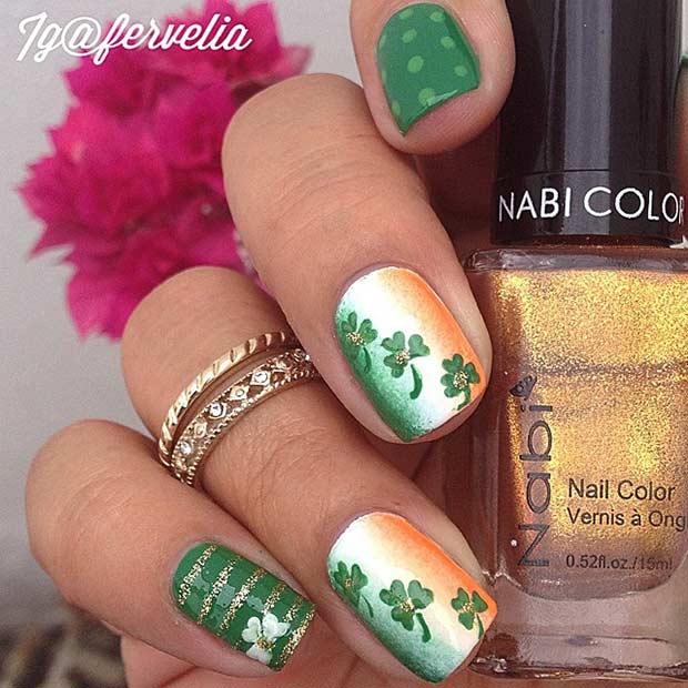 Idée de conception d'ongles pour la Saint-Patrick