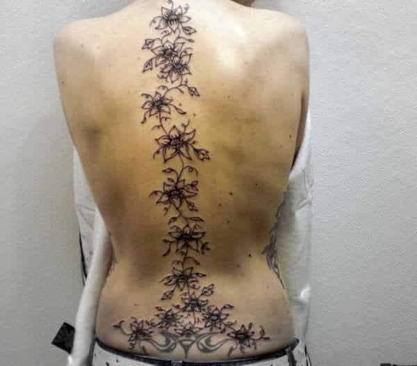 ιδέες τατουάζ λουλουδιών σπονδυλικής στήλης
