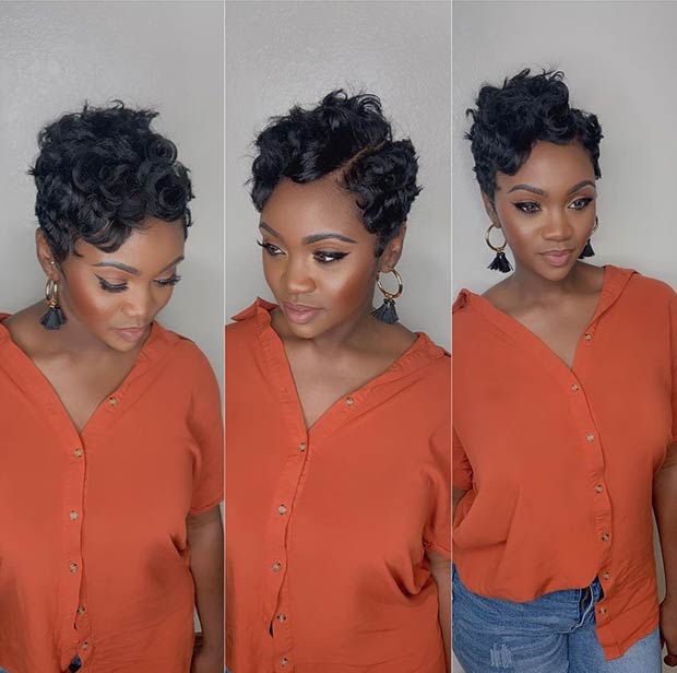 Curly Pixie Cut pour les femmes noires