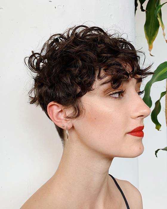 Edgy Curly Pixie Hairstyle