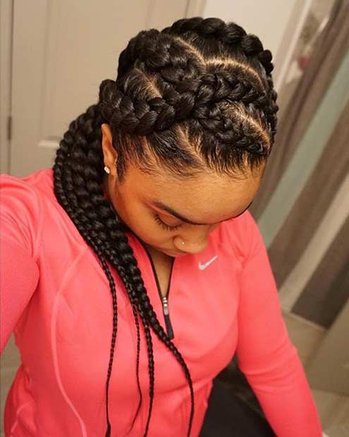 Coiffure protectrice Big Cornrows